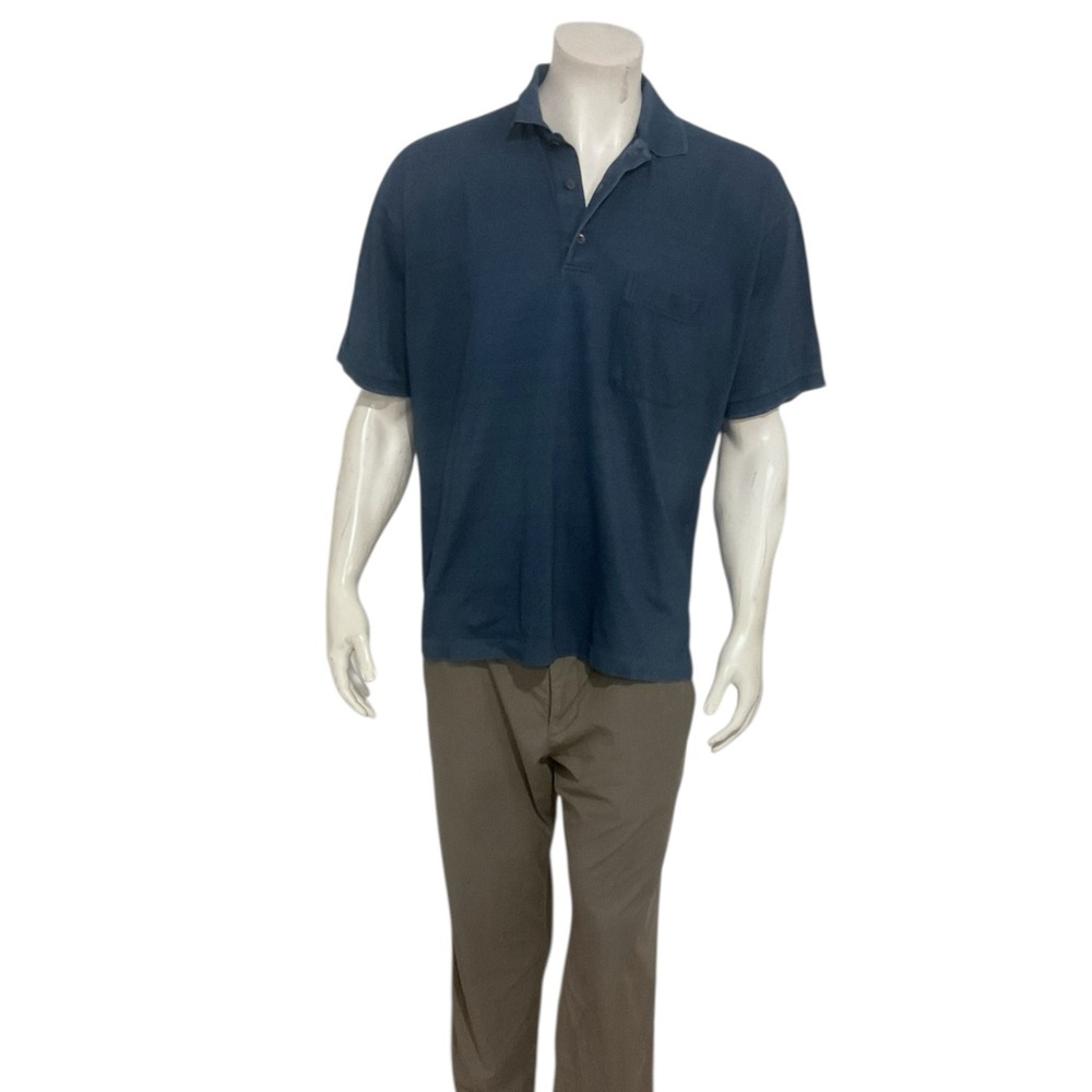 Ermenegildo Zegna Men’s Denim Color Polo Shirt